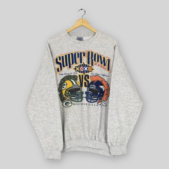 1997 Super Bowl XXXII San Diego Broncos Vs Packers Nfl sweatshirt shirt - Picture 1 of 2